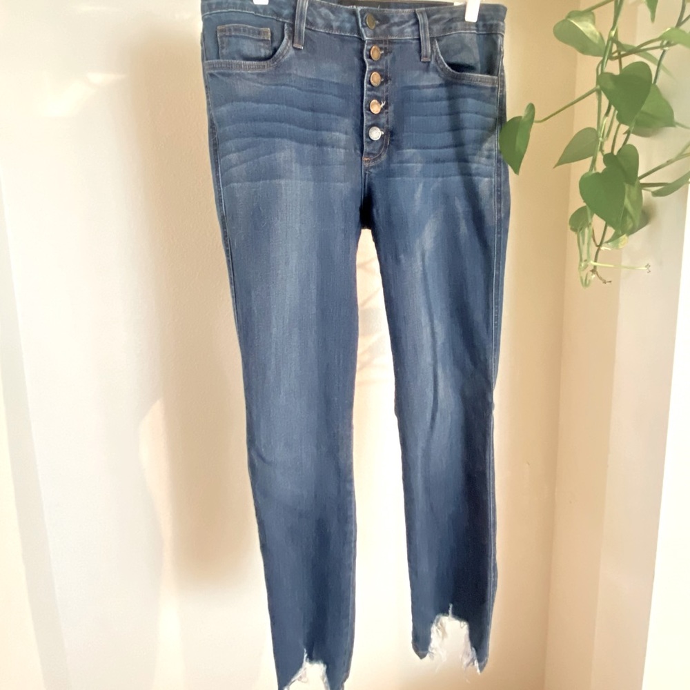 Just Black Jeans with distressed cuff detail